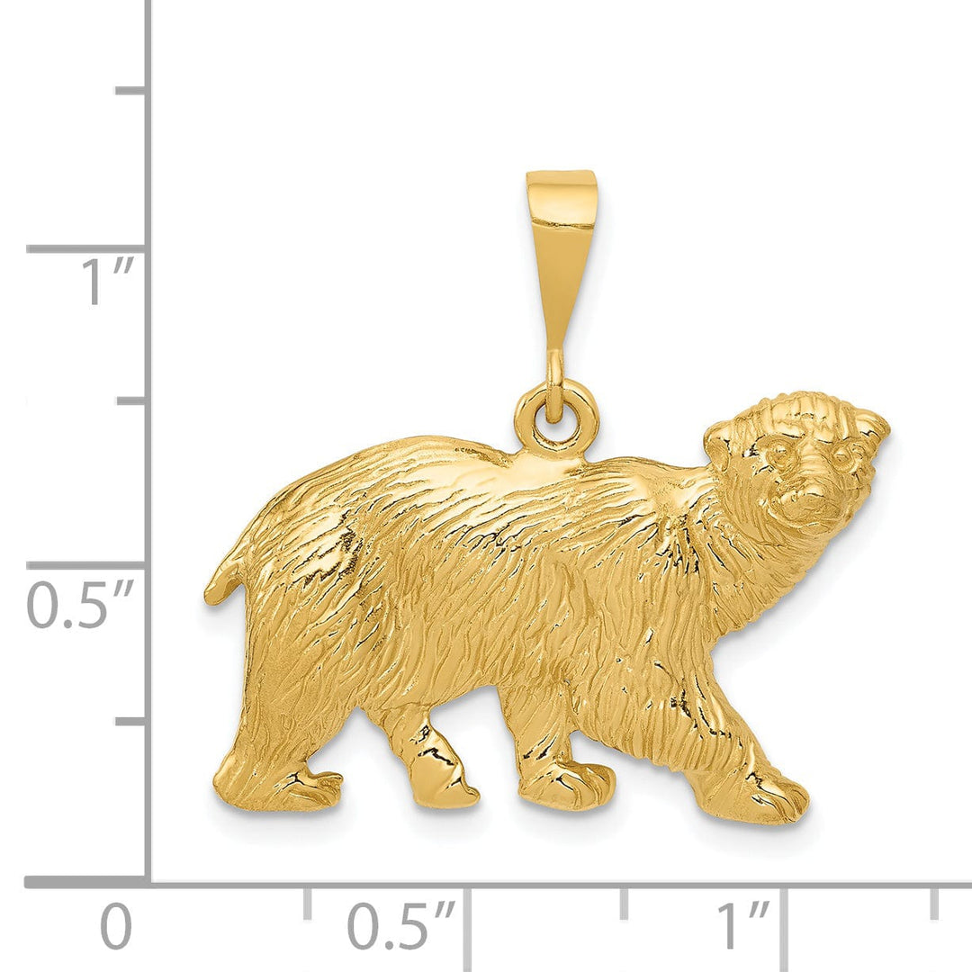 Lovely Rita's Charms & Pendants 14k Yellow Gold Textured Finish Polar Bear Pendant