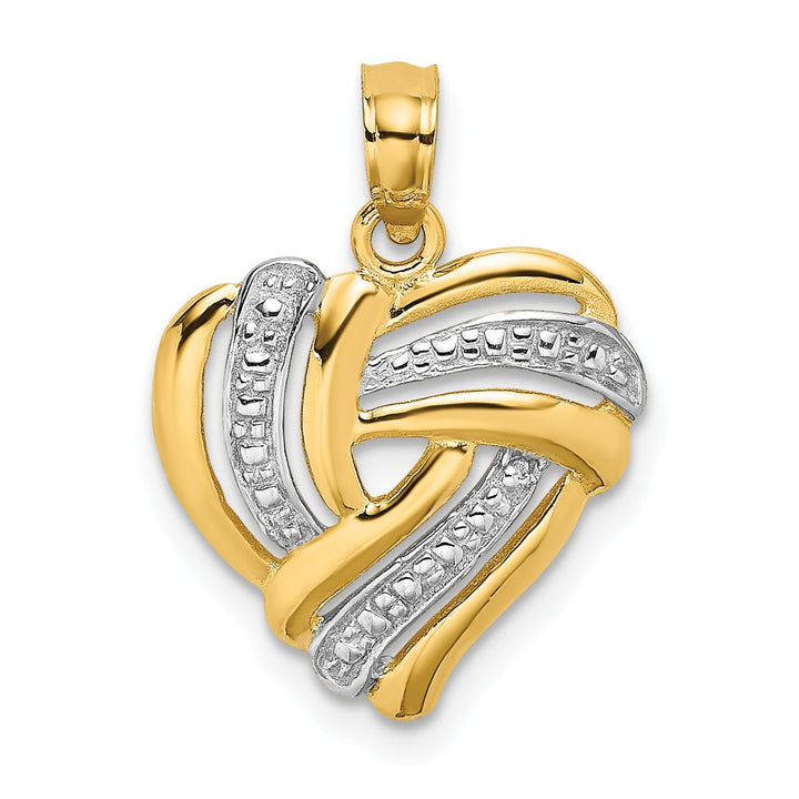 Lovely Rita's Charms & Pendants 14k Yellow Gold White Rhodium Heart Pendant