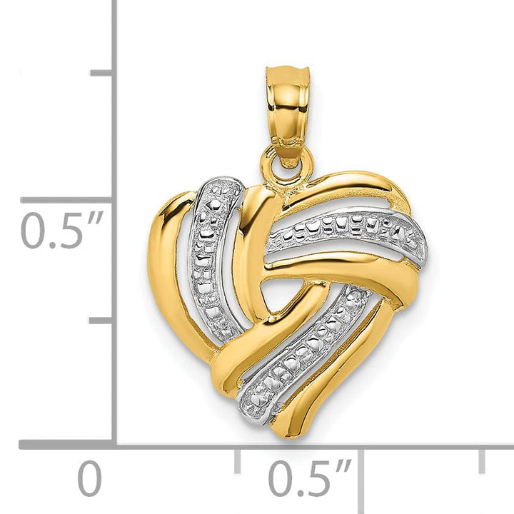 Lovely Rita's Charms & Pendants 14k Yellow Gold White Rhodium Heart Pendant
