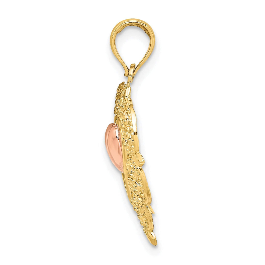 Lovely Rita's Charms & Pendants 14k Yellow Rose Gold Heart Lace Trim Pendant