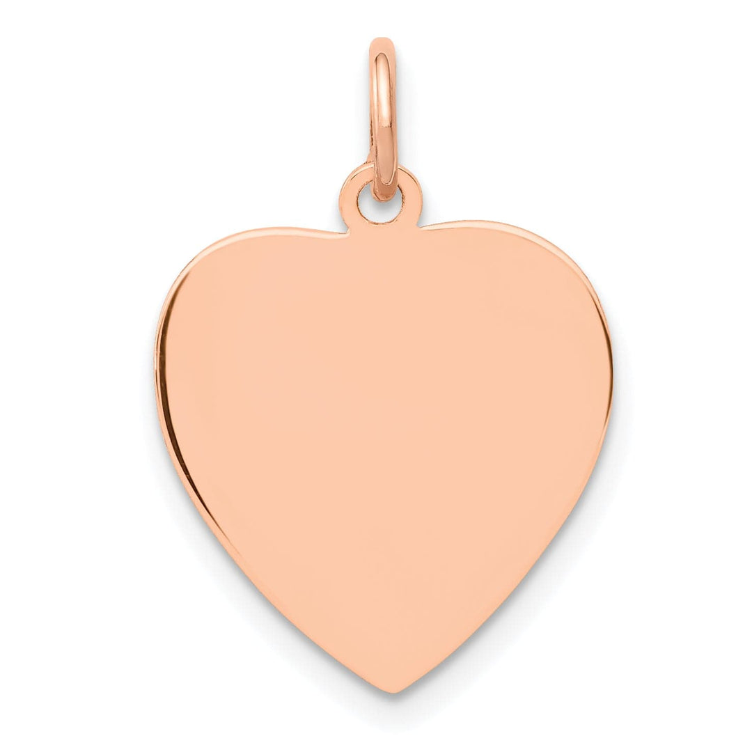 Lovely Rita's Charms & Pendants 14Kt Rose Gold Polished Finish Heart Shaped Disc Pendant