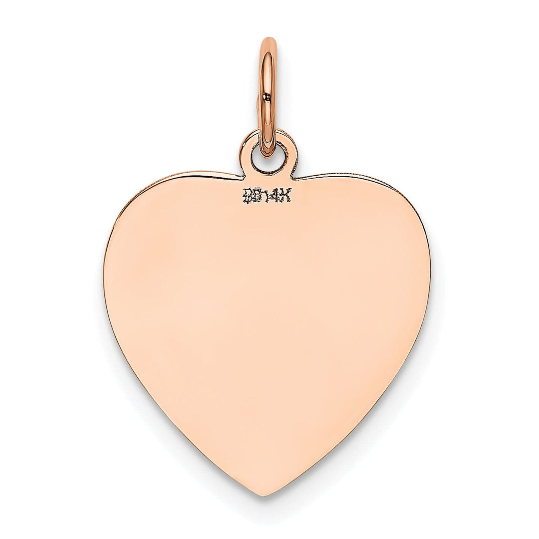 Lovely Rita's Charms & Pendants 14Kt Rose Gold Polished Finish Heart Shaped Disc Pendant