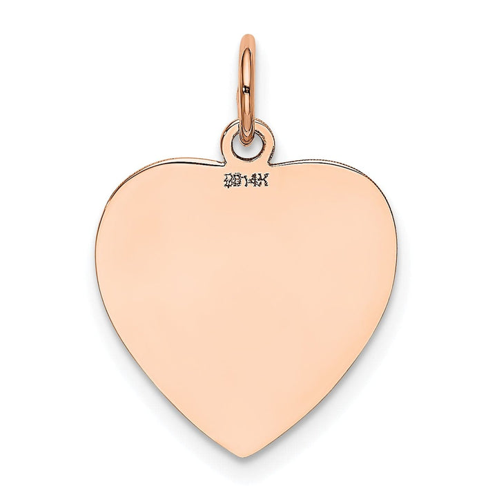 Lovely Rita's Charms & Pendants 14Kt Rose Gold Polished Finish Heart Shaped Disc Pendant