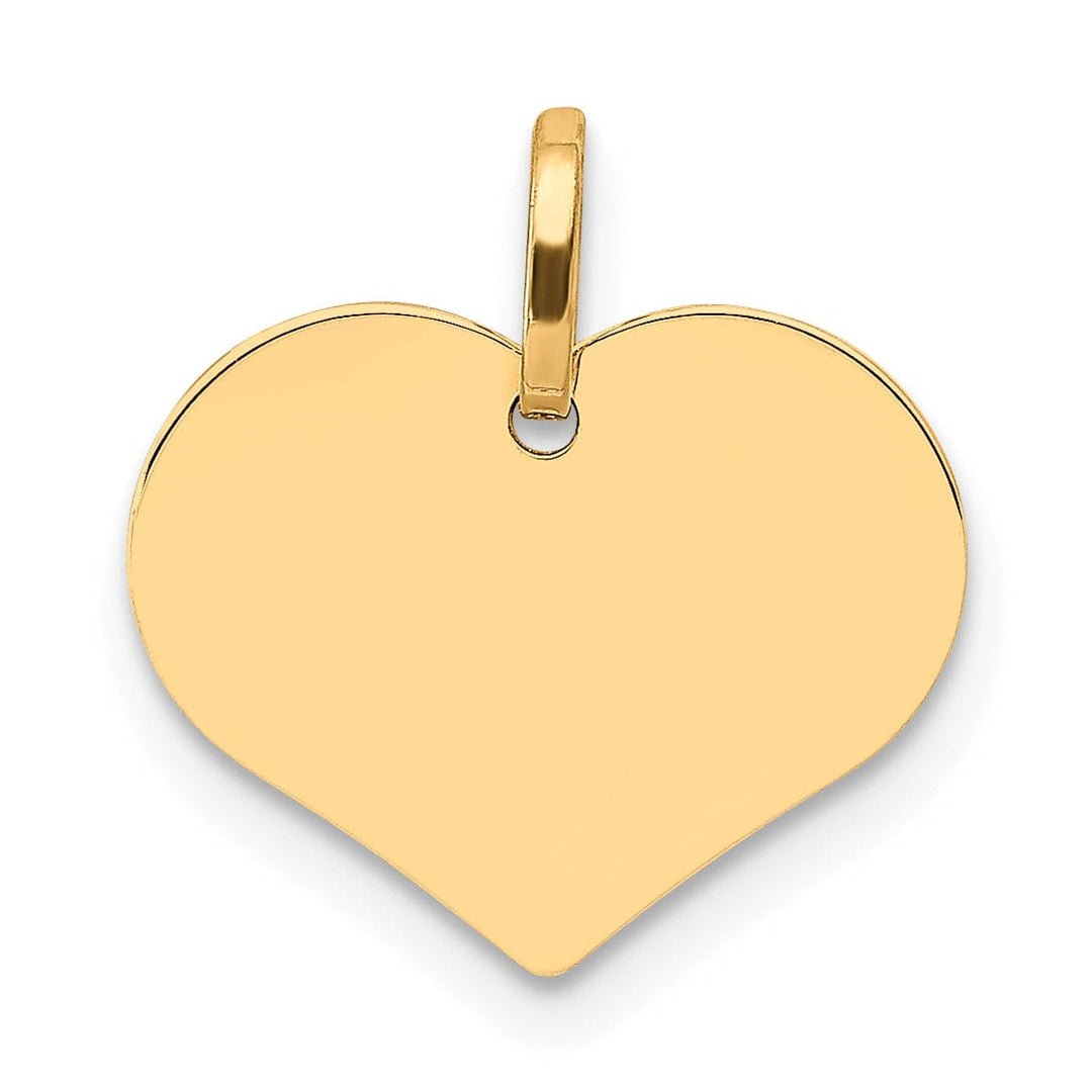 Lovely Rita's Charms & Pendants 14kt Yellow Gold Polished Disc Heart Shaped Pendant
