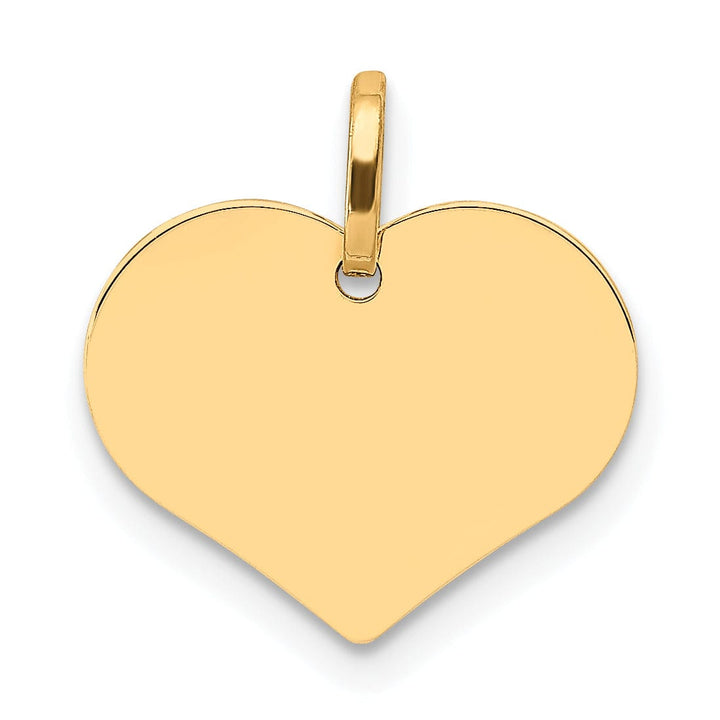 Lovely Rita's Charms & Pendants 14kt Yellow Gold Polished Disc Heart Shaped Pendant