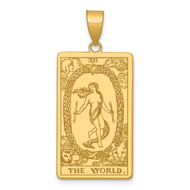 Lovely Rita's Charms & Pendants 14kt Yellow Gold The World Tarot Card Pendant