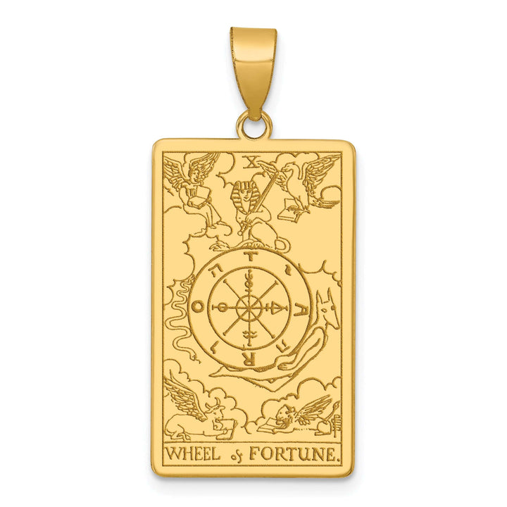 Lovely Rita's Charms & Pendants 14kt Yellow Gold Wheel of Fortune Tarot Card Pendant