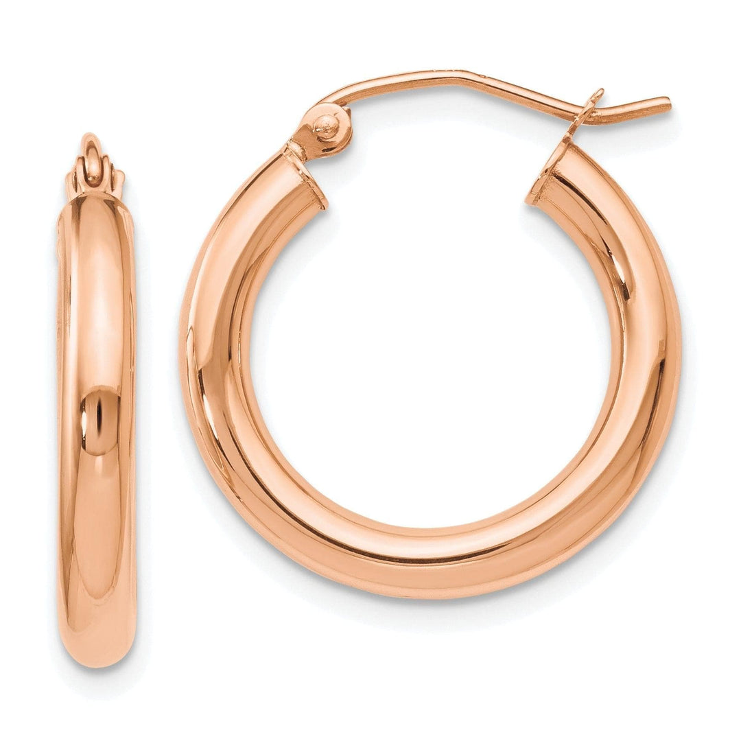 Lovely Rita's Earrings 10K Rose Gold Polished Finish Hoop Earrings