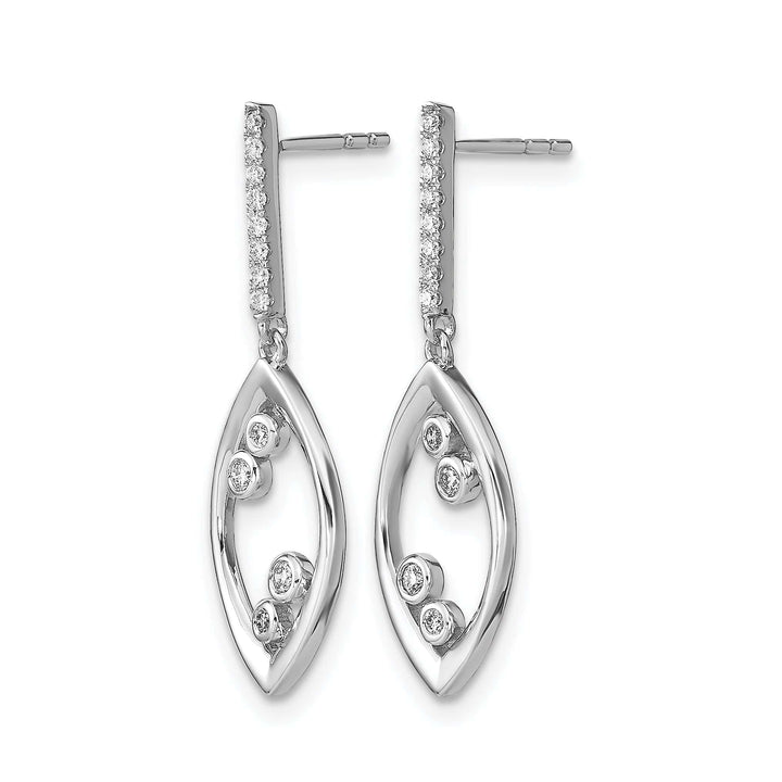 Lovely Rita's Earrings 14k White Gold Polished Fancy 1/6 CT Diamond Dangle Post Earrings