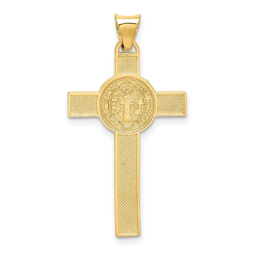 Lovely Rita's Pendants & Charms 14K Two-Tone Gold Elegant Iona St. Benedict Reversible Crucifix