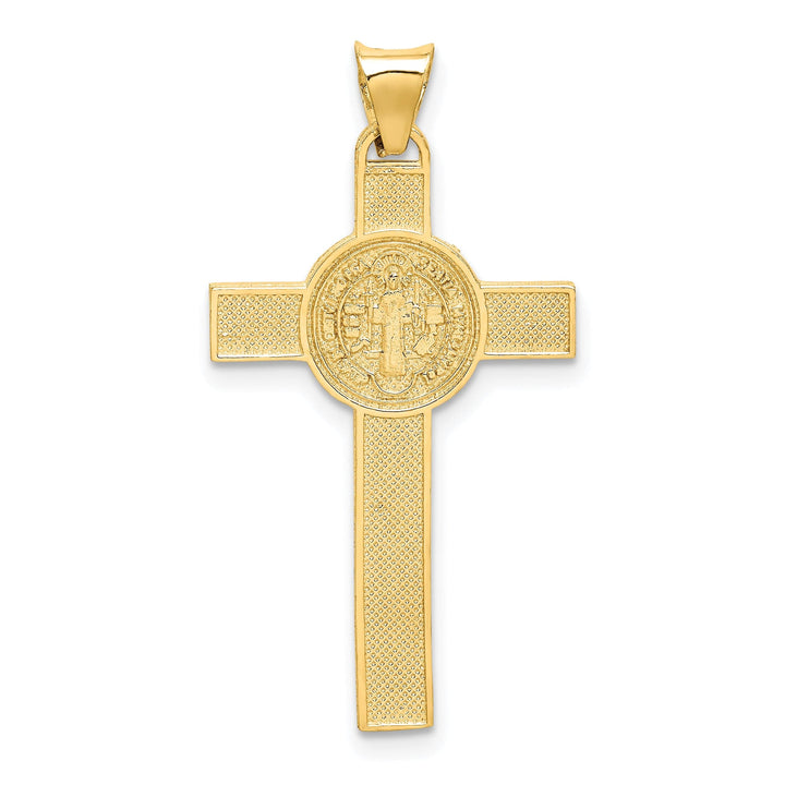 Lovely Rita's Pendants & Charms 14K Two-Tone Gold Elegant Iona St. Benedict Reversible Crucifix