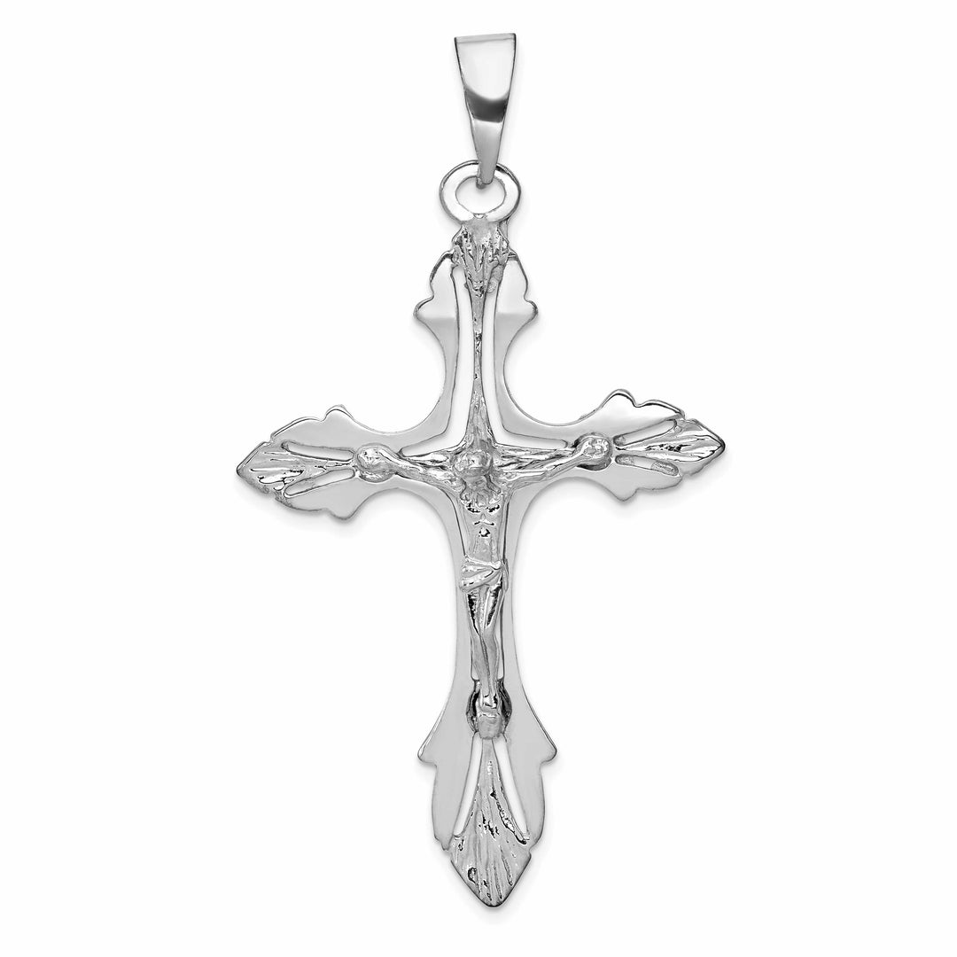 Lovely Rita's Pendants & Charms 14K White Gold Classic Iona Crucifix Cross Pendant
