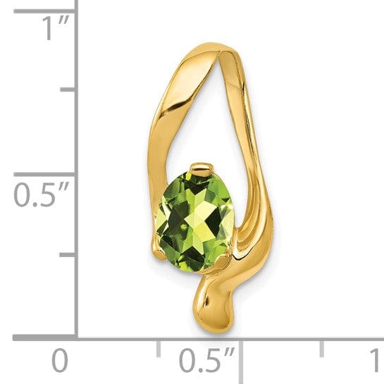 Lovely Rita's Pendants & Charms 14k Yellow Gold 8x6m Oval Peridot Slide Pendant