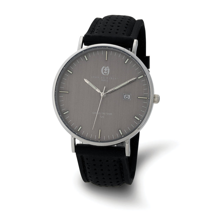 Lovely Rita's Watch Charles Hubert Bold SS Bands Tritium Grey Dial Polished Watch