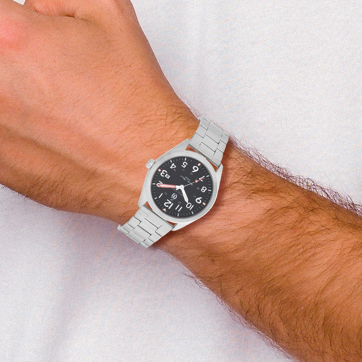 Lovely Rita's Watch Charles Hubert Bold SS Black Dial with Date Polished Watch