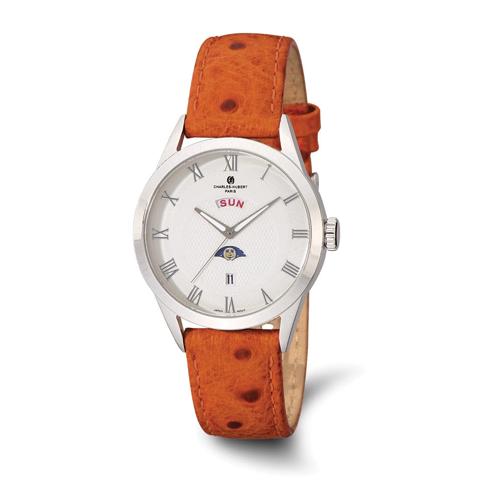 Lovely Rita's Watch Charles Hubert Bold SS White Dial with Day and Date Polished Watch