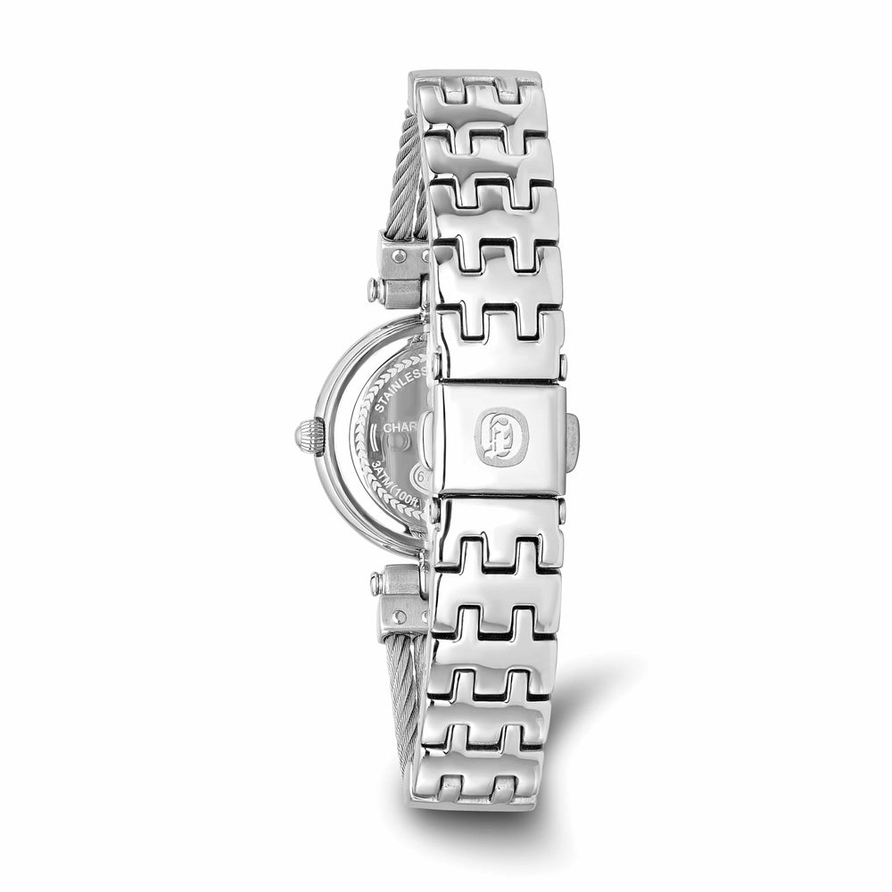 Lovely Rita's Watch Charles Hubert Classic Chrome Finish MOP Dial SS Wire Bangle Watch