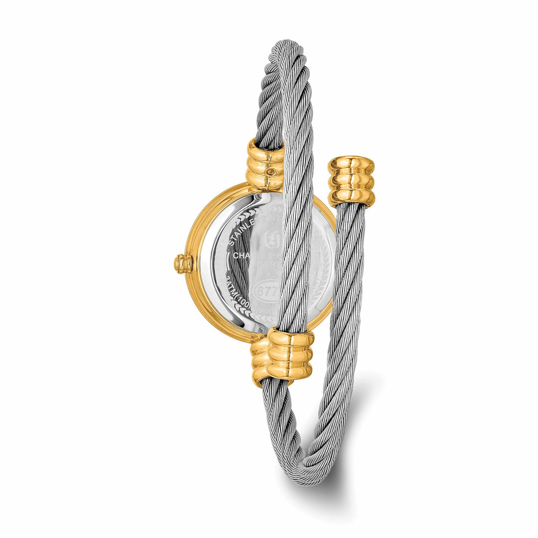 Lovely Rita's Watch Charles Hubert Classic Gold-finish 7 Color Bezels SS Bangle Watch