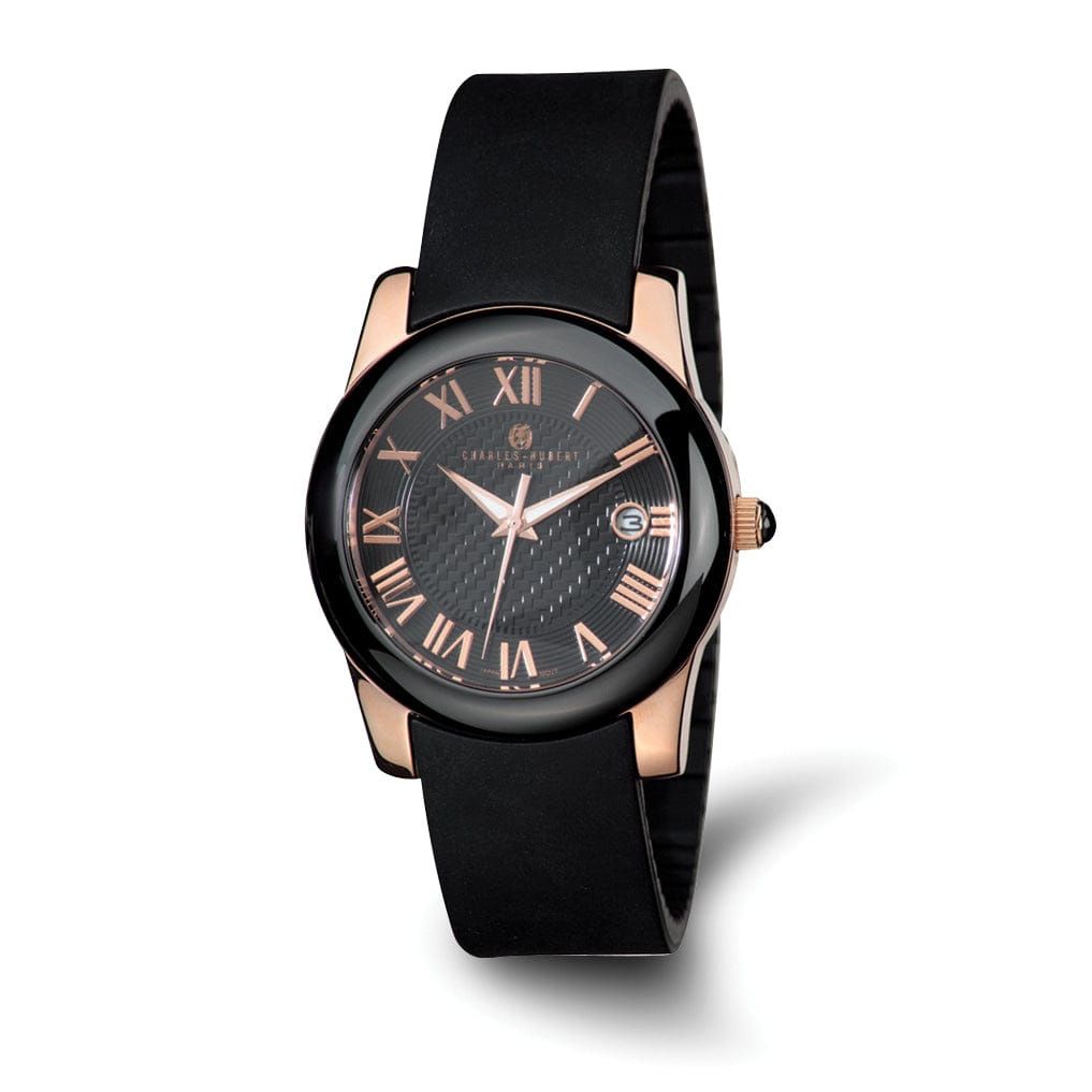 Lovely Rita's Watch Charles Hubert Classic Rose SS/Ceramic Black Dial Polished Watch