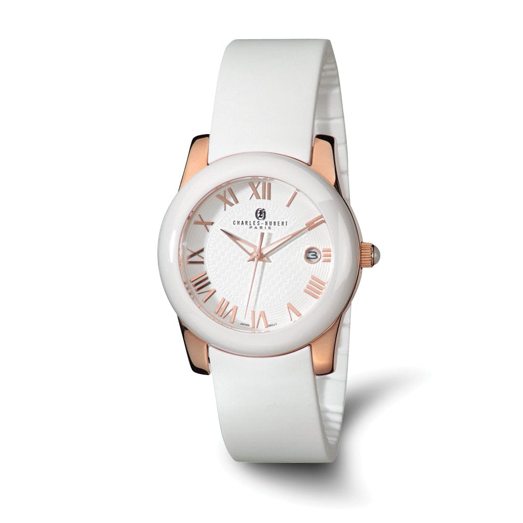 Lovely Rita's Watch Charles Hubert Classic Rose SS/Ceramic White Dial Polished Watch