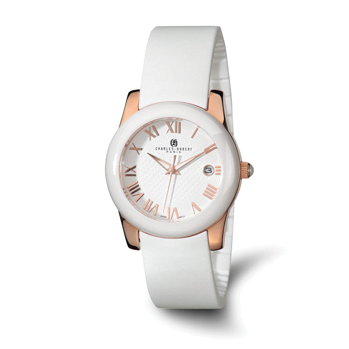 Lovely Rita's Watch Charles Hubert Classic Rose SS/Ceramic White Dial Polished Watch