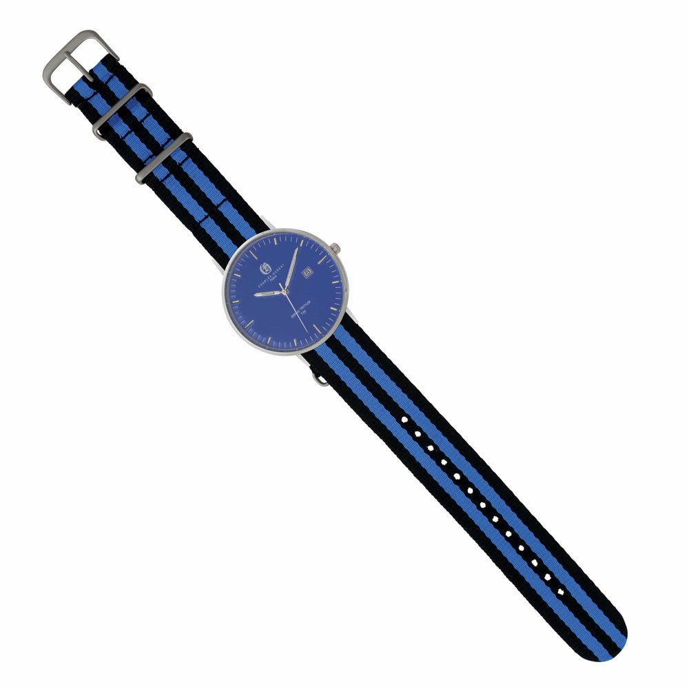 Lovely Rita's Watch Charles Hubert Classic SS Bands Tritium Blue Dial Polished Watch