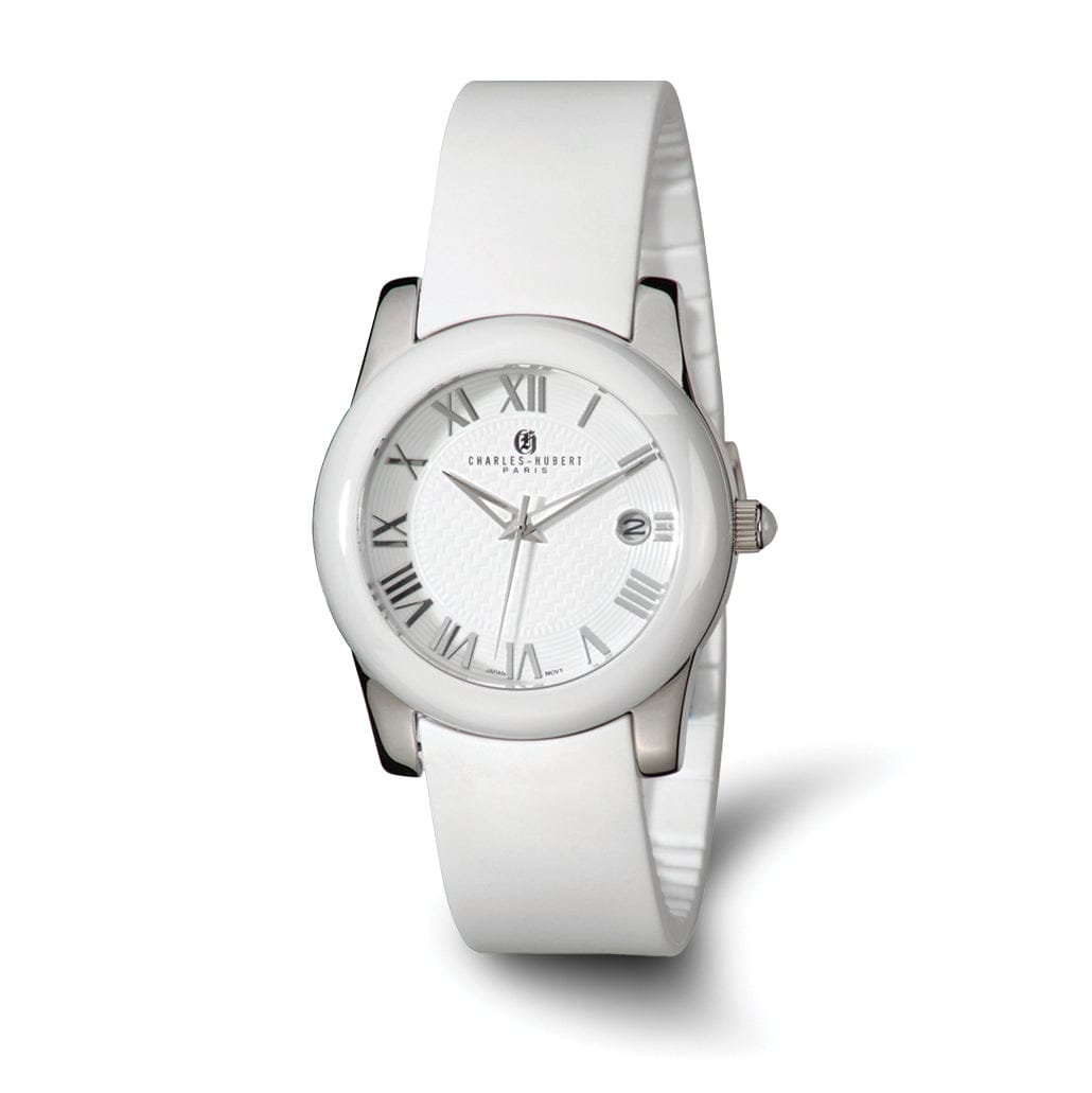 Lovely Rita's Watch Charles Hubert Classic SS/Ceramic White Dial Polished Watch