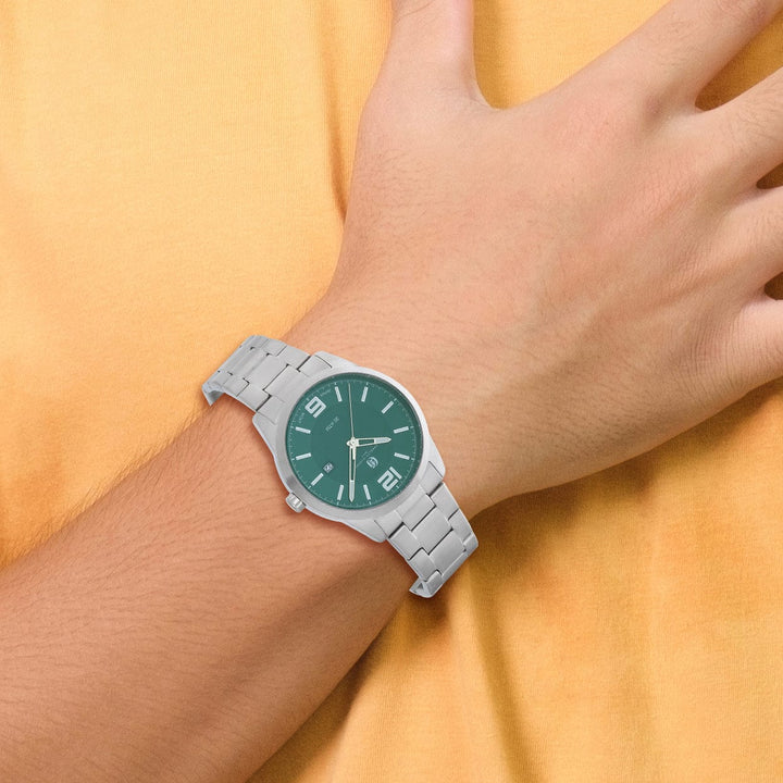 Lovely Rita's Watch Charles Hubert Classic SS Green Dial with Date Polished Watch