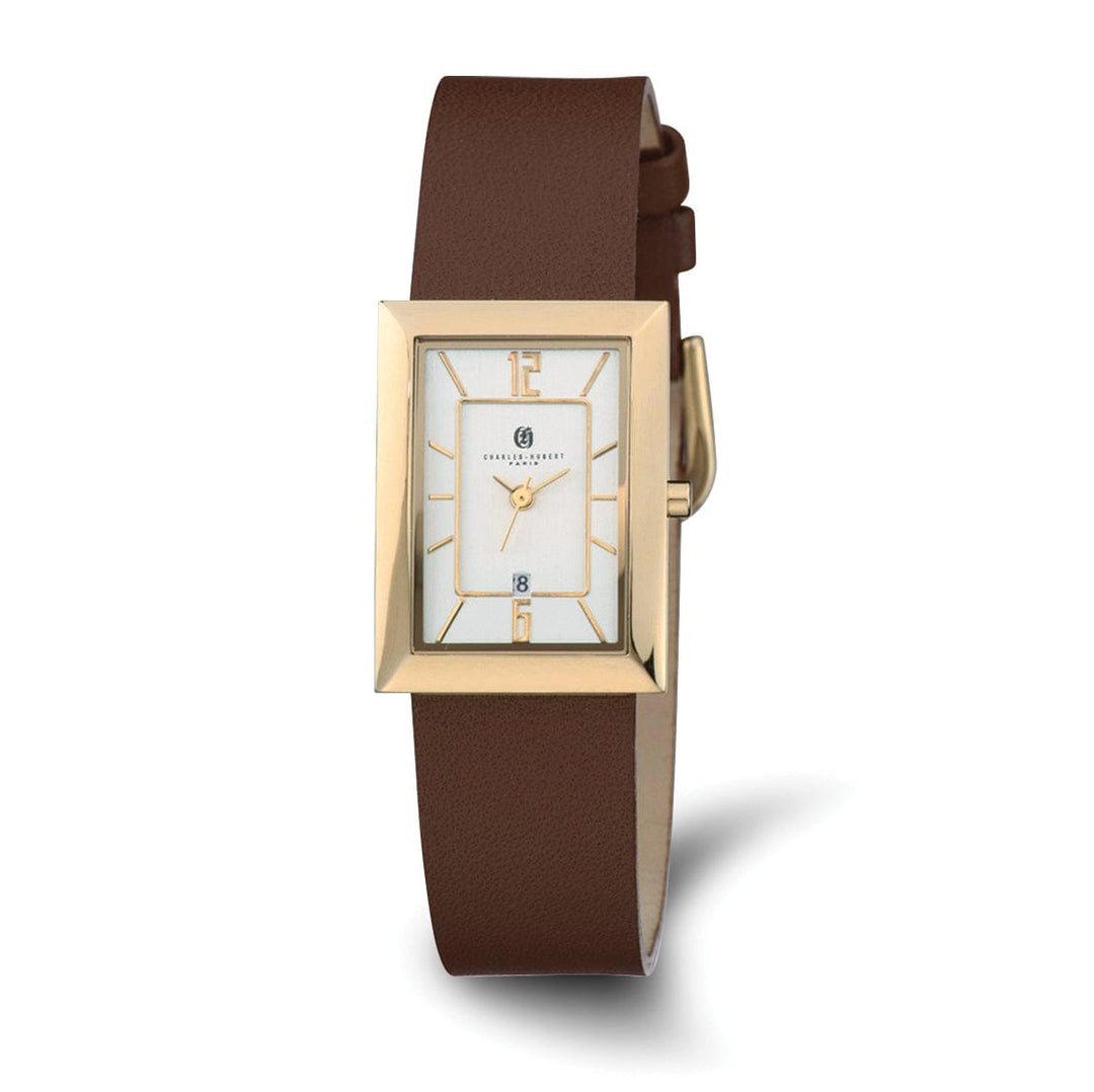 Lovely Rita's Watch Charles Hubert Classic SS Silver-tone Rectangle Dial Quartz Watch