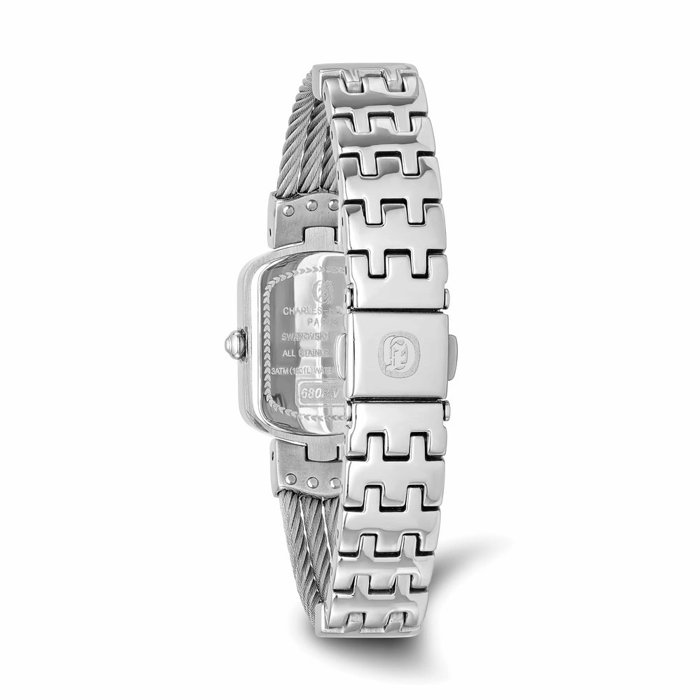 Lovely Rita's Watch Charles Hubert Classic SS Wire Bangle White MOP Dial Polished Watch