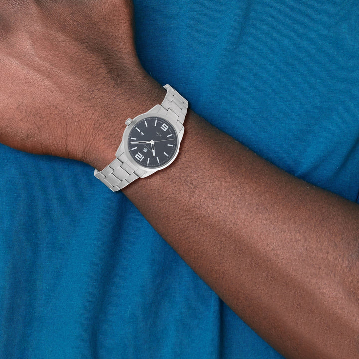 Lovely Rita's Watch Charles Hubert Sleek SS Black Dial with Date Polished Watch