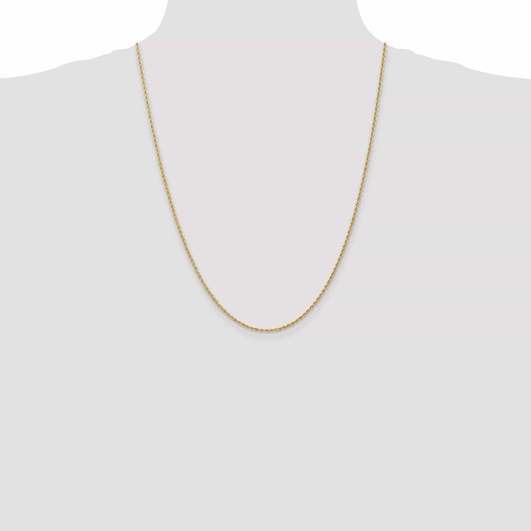 14k Yellow Gold 1.50mm Handmade Rope Chain