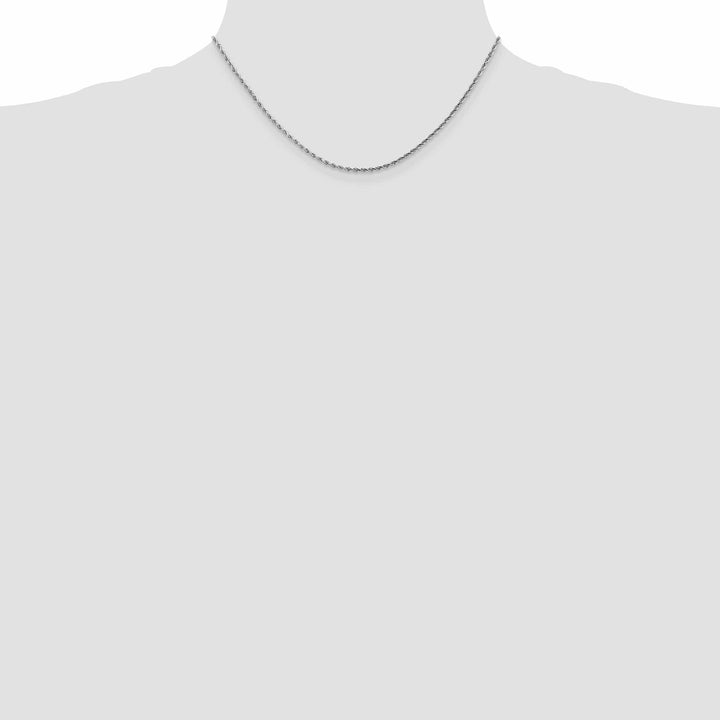 14k White Gold 1.80mm Diamond Cut Rope Chain