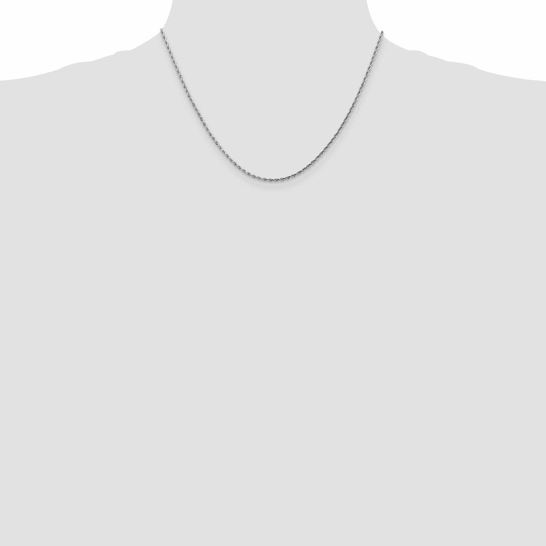 14k White Gold 1.80mm Diamond Cut Rope Chain