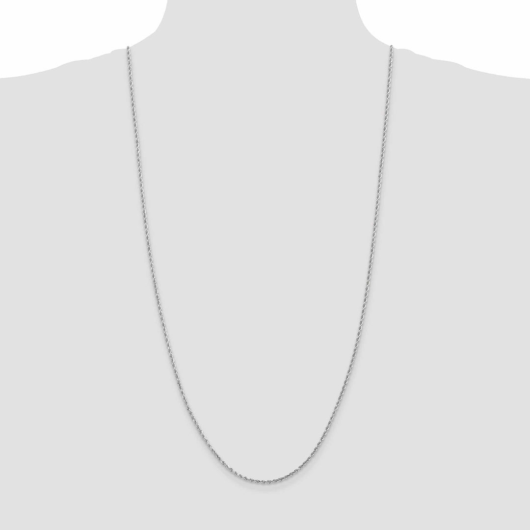 14k White Gold 2.00mm Diamond Cut Rope Chain