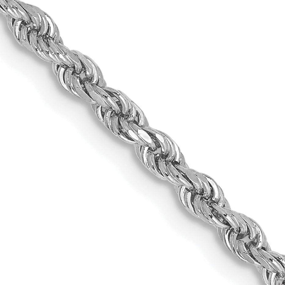 14k White Gold 2.50mm Diamond Cut Rope Chain