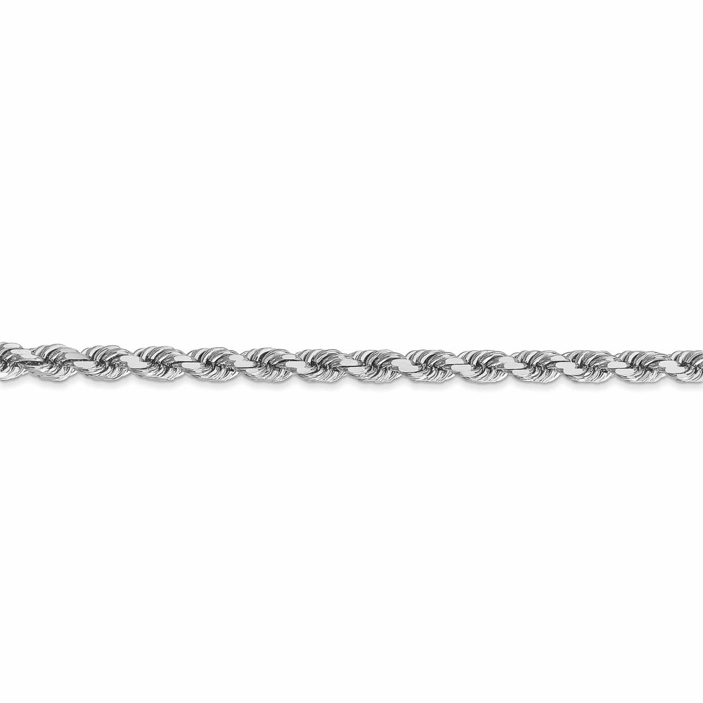 14k White Gold 4.00mm Diamond Cut Rope Chain