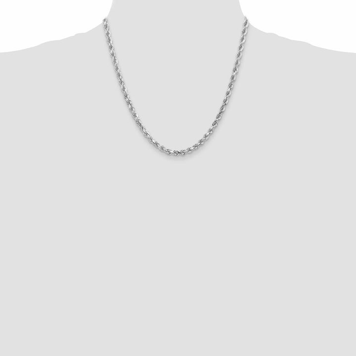 14k White Gold 5.00mm Diamond CutRope Chain