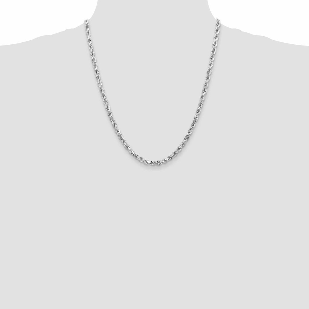 14k White Gold 5.00mm Diamond CutRope Chain