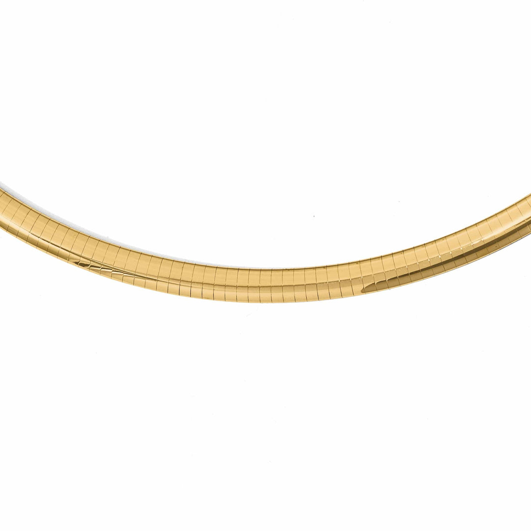 14k Yellow Gold 6mm Domed Omega Necklace