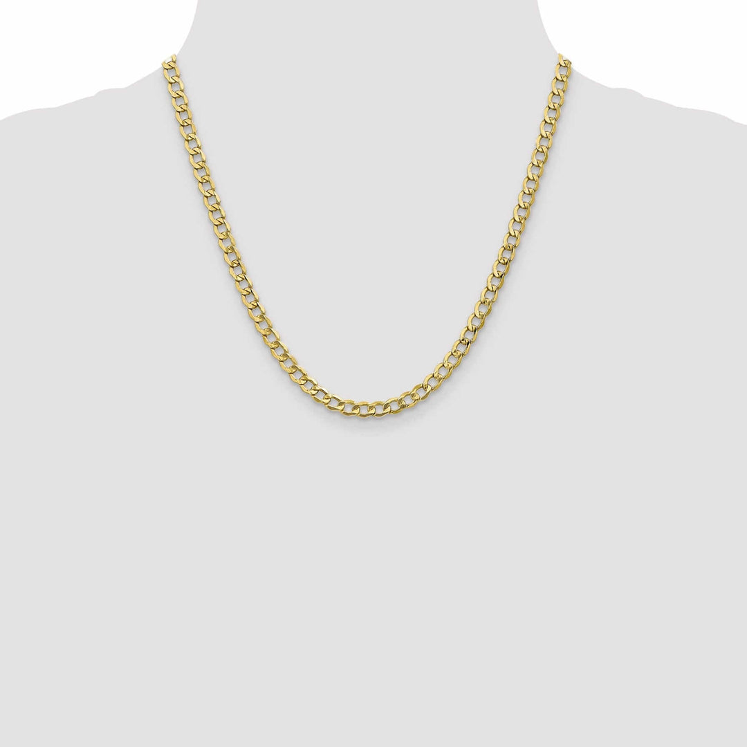 10k Yellow Gold 5.25MSemi Solid Curb Link Chain