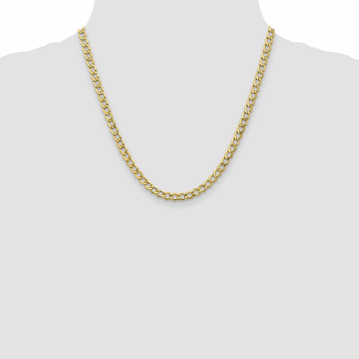 10k Yellow Gold 5.25MSemi Solid Curb Link Chain