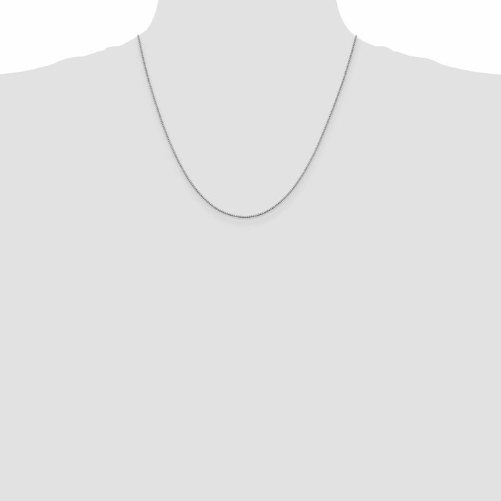 10k White Gold Box Chain 1MM