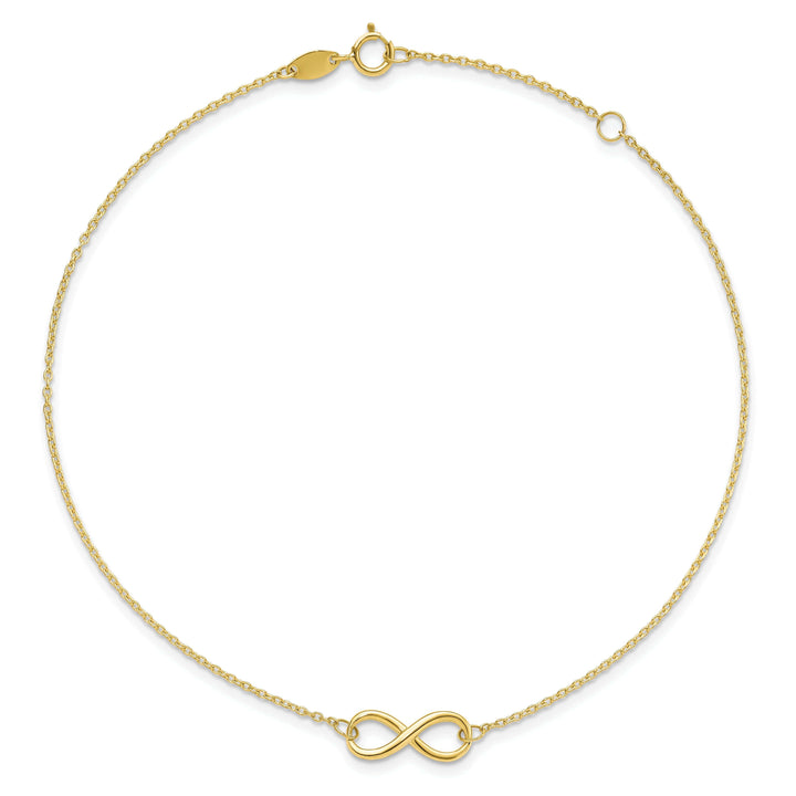 Leslie 10k Yellow Gold Polished Infinity Anklet
