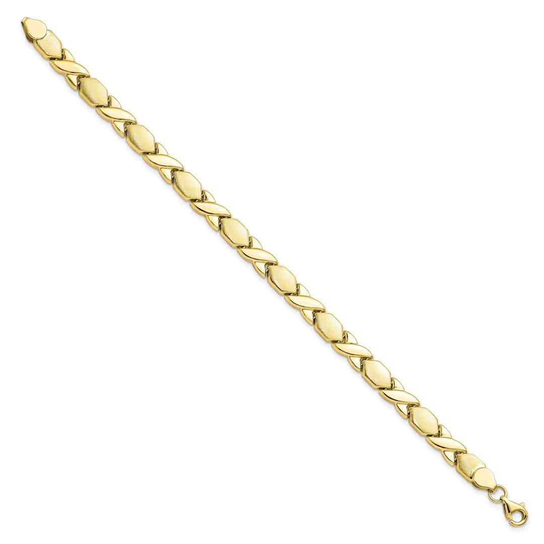 10k Yellow Gold X and O Fancy Bracelet