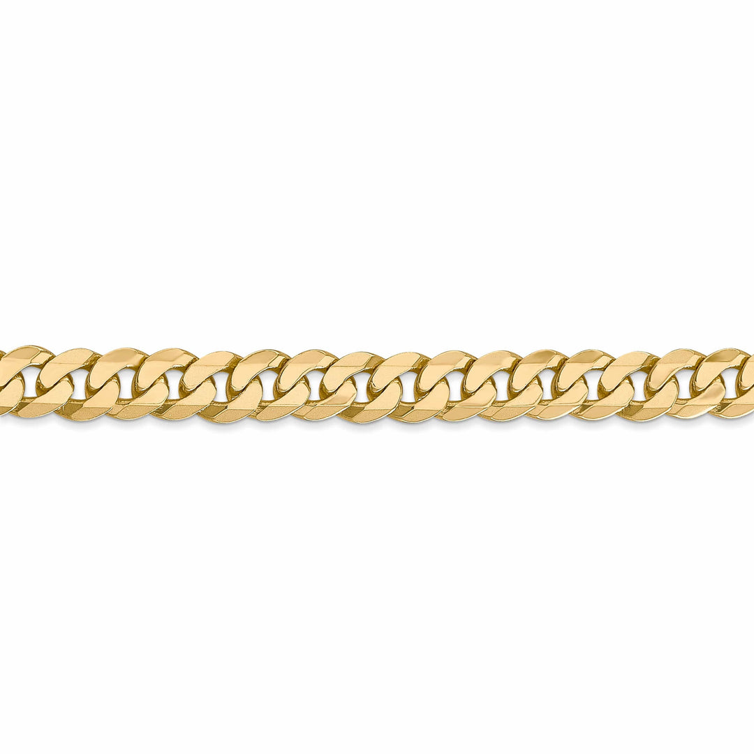 14k Yellow Gold 6.75mm Beveled Curb Bracelet