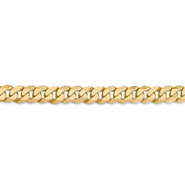 14k Yellow Gold 6.75mm Beveled Curb Bracelet