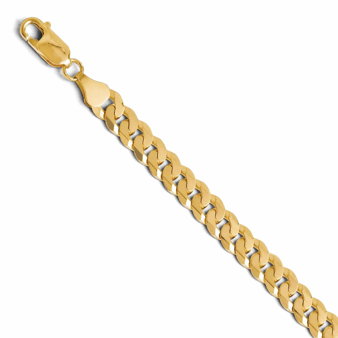 14k Yellow Gold 6.75mm Beveled Curb Bracelet