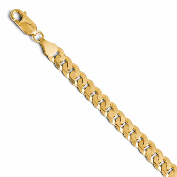 14k Yellow Gold 6.75mm Beveled Curb Bracelet