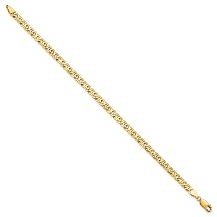 14k Yellow Gold 4.5mm Beveled Curb Bracelet